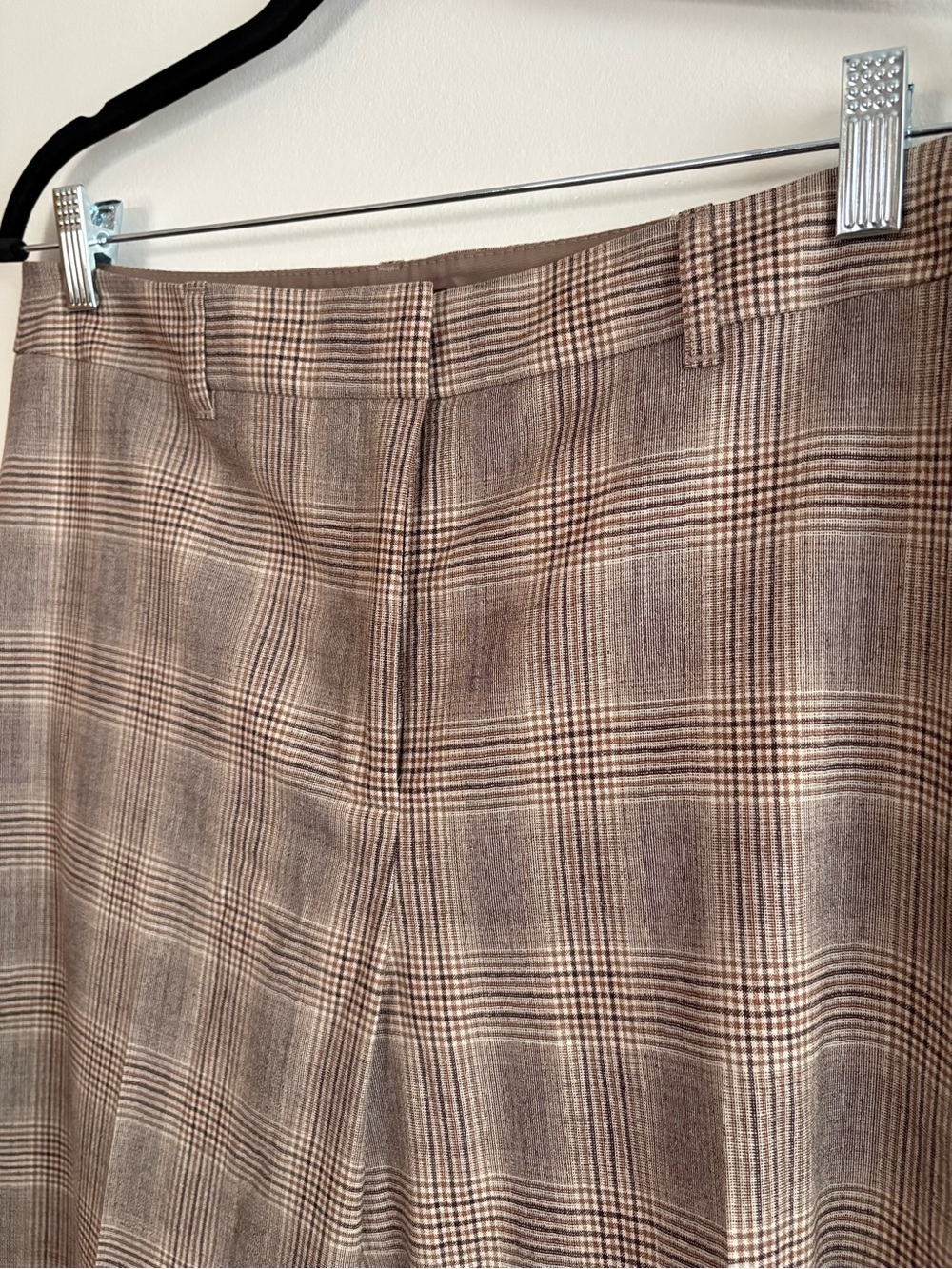 Lafayette 148 New York Glen Plaid Wool Blend Wide-Leg Trousers Size 8 TRR - Picture 2 of 14